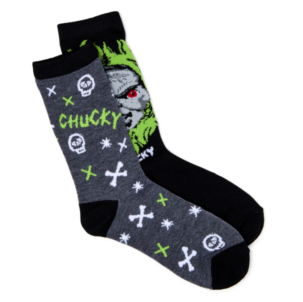Chucky Women's Halloween Crew Socks, 2-Pack!! Sz.4-10